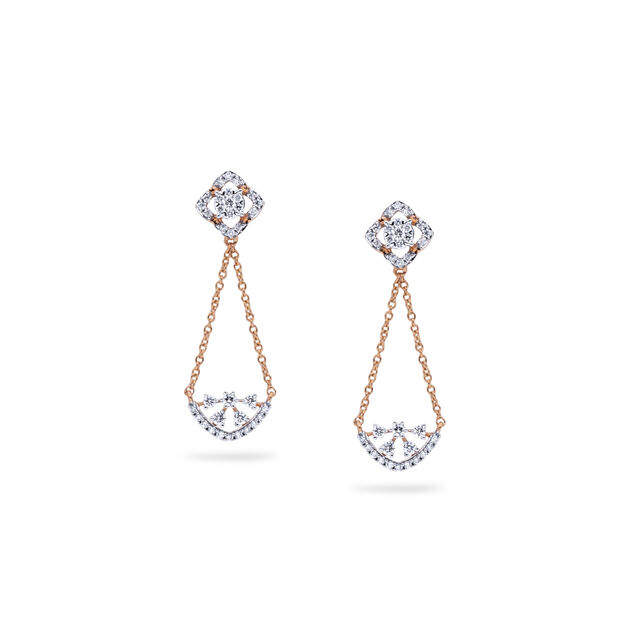 Layered Diamond Cascade Earrings 