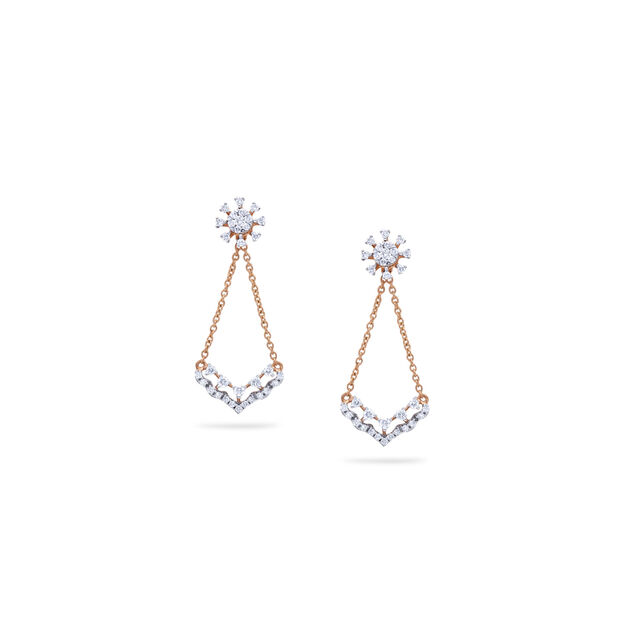 Diamond Geometric Tiered Earrings 