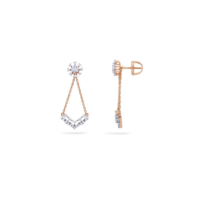 Diamond Geometric Tiered Earrings 2