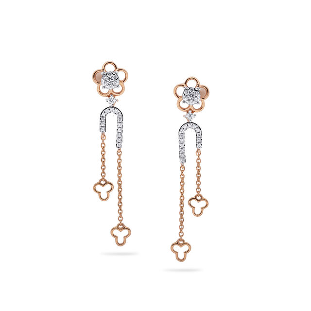 Diamond Embellished Cascade Earrings 