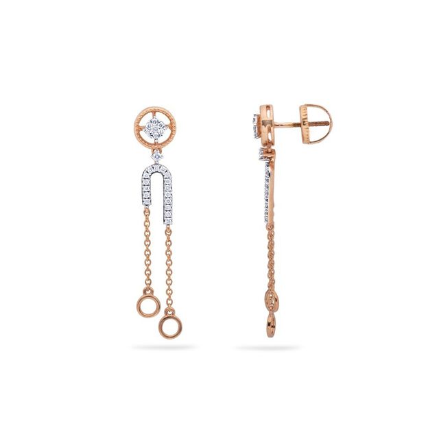 Circular Diamond Cascade Drop Earrings 2