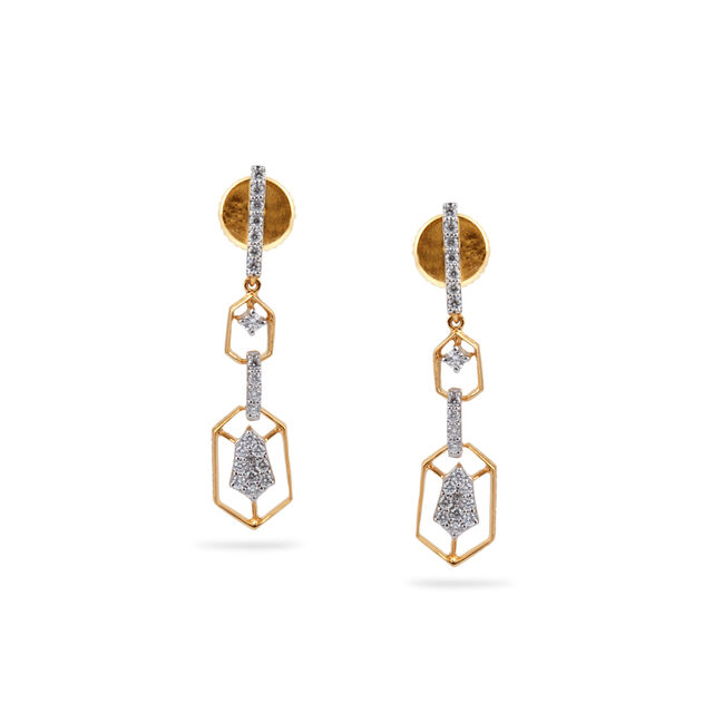 Geometric Diamond Cascade Earrings,,hi-res 