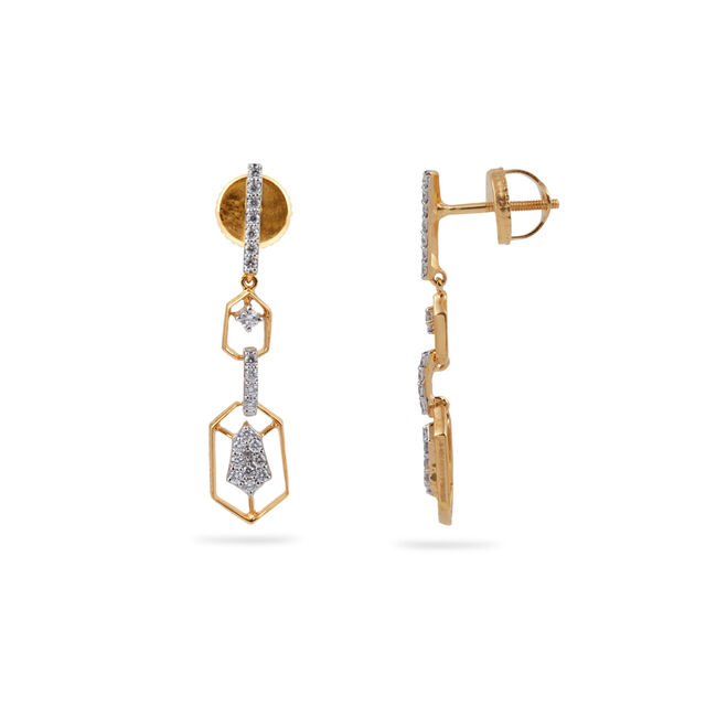 Geometric Diamond Cascade Earrings,,hi-res 2
