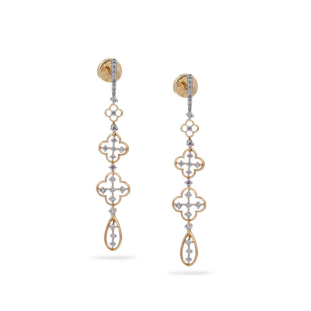 Cross Diamond Motif Luxury Earrings,,hi-res 
