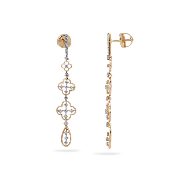 Cross Diamond Motif Luxury Earrings,,hi-res 2