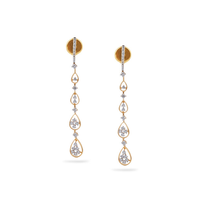 Teardrop Diamond Cascade Earrings,,hi-res 
