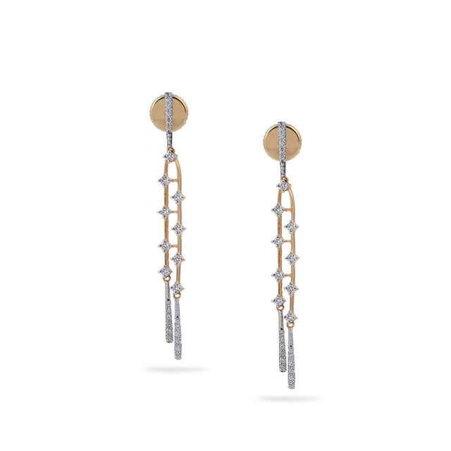 Diamond Tiered Artistic Flow Earrings 