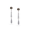 Triangular Diamond Tiered Drop Earrings 