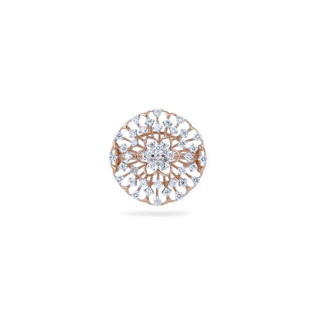 Diamond Floral Motif Ring 