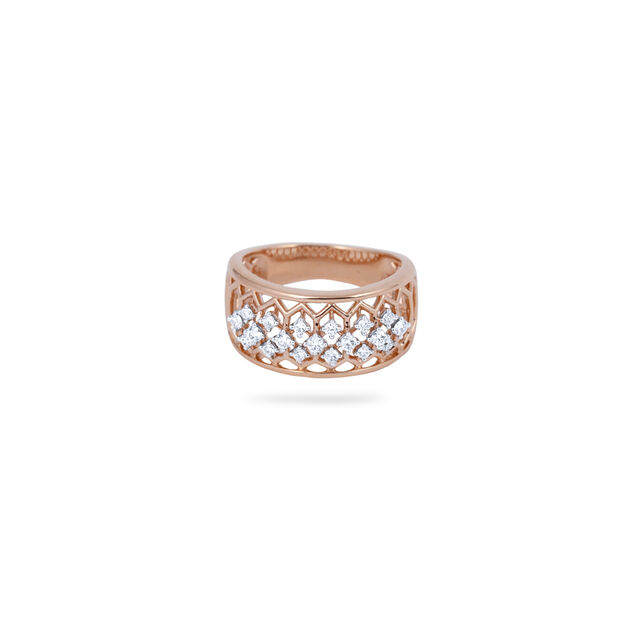 Diamond Honeycomb Band Ring 