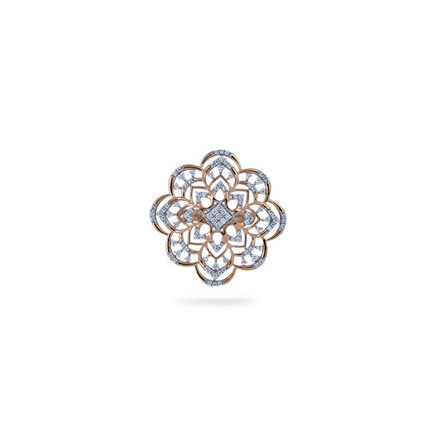 Diamond Floral Motif Ring 