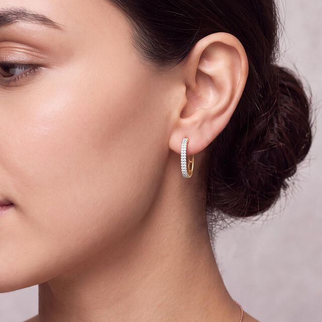 Diamond Double Hoop Earrings 3