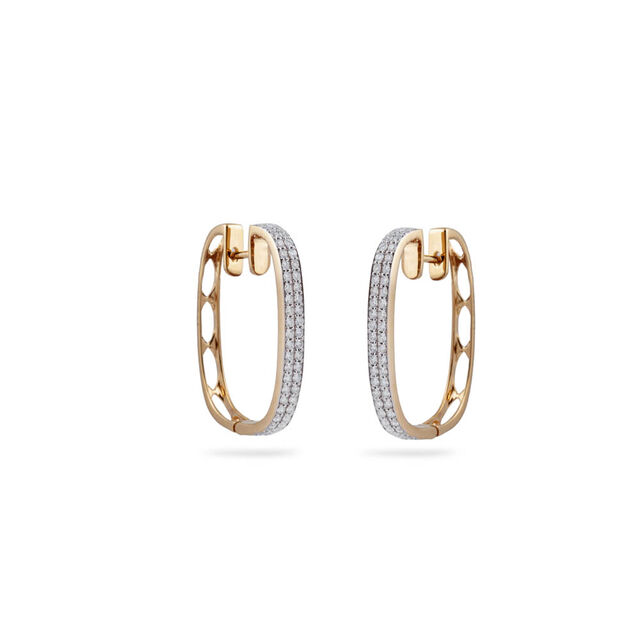 Diamond Double Hoop Earrings 
