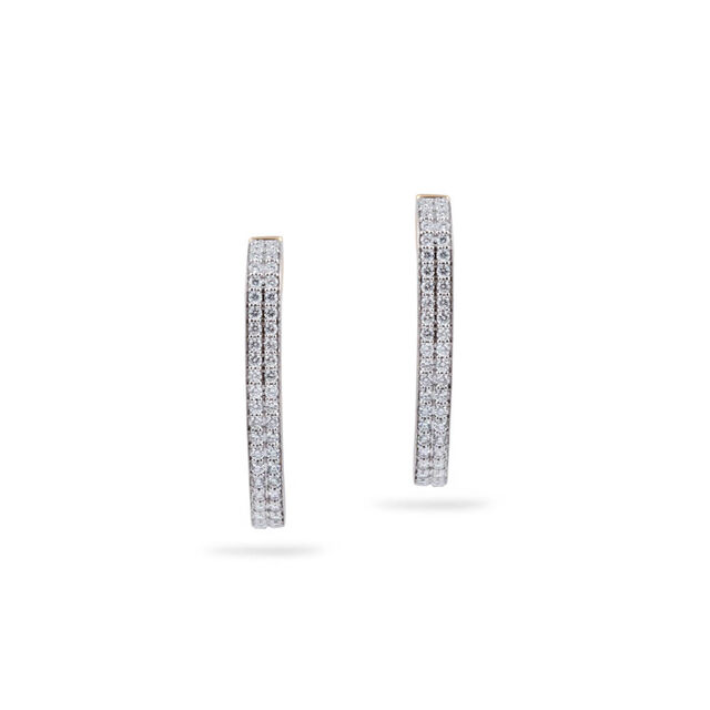 Diamond Double Hoop Earrings 2