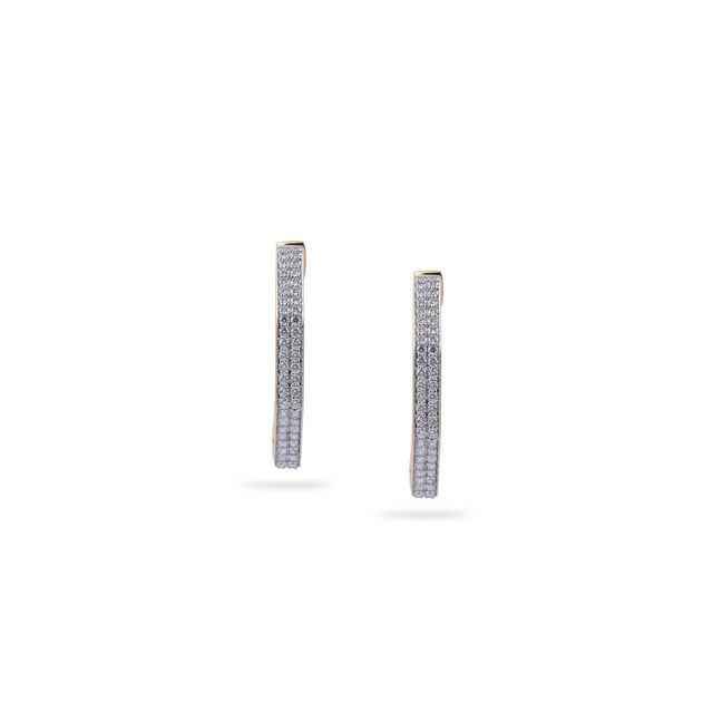 Diamond Octagonal Hoop Earrings 