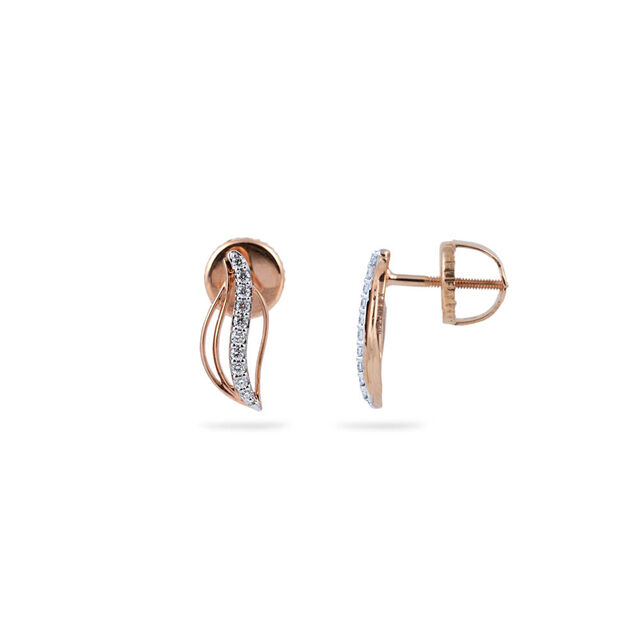 Diamond Leaf Drop Earrings 2