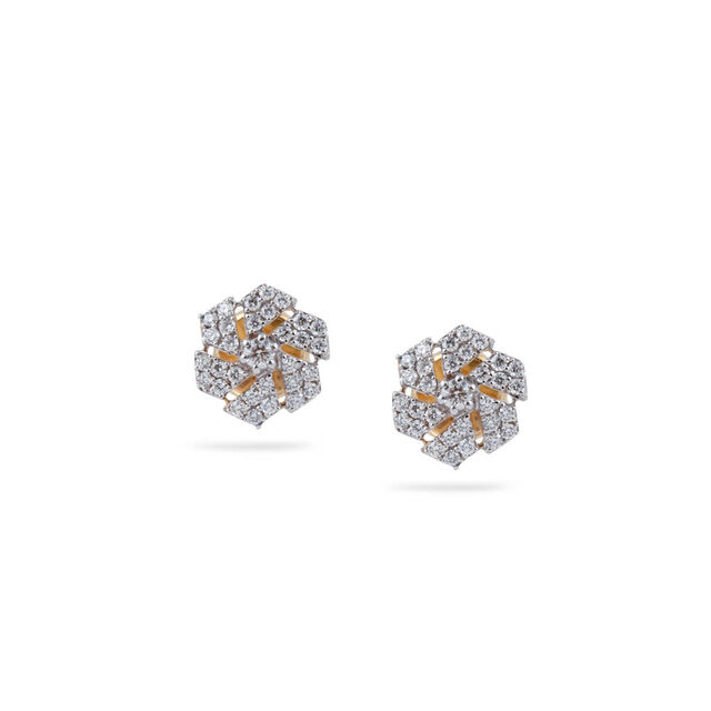 Diamond Snowflake Stud Earrings 