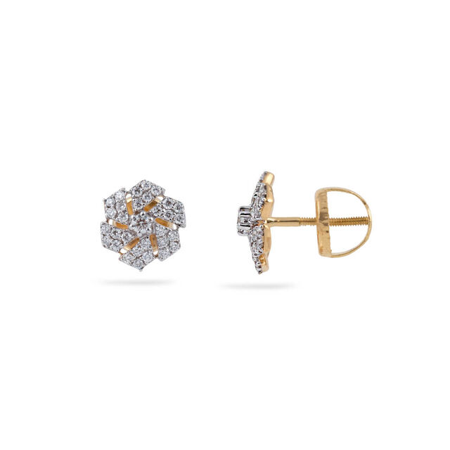 Diamond Snowflake Stud Earrings 2