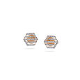 Diamond Hexagonal Motif Stud Earrings 