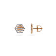 Diamond Hexagonal Motif Stud Earrings 2