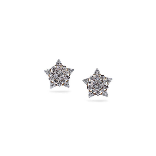 Diamond Stellar Star Stud Earrings 