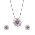 Tanishq Gold Pendant and Earrings Set 