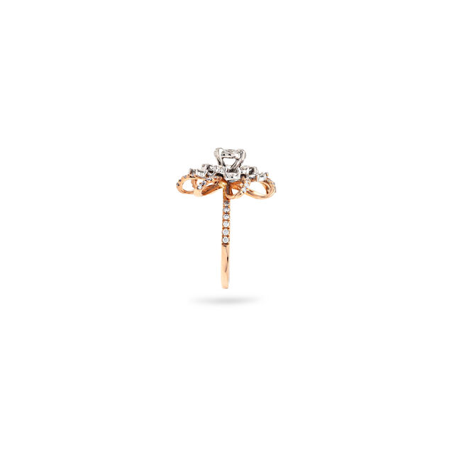 Graceful Petal Halo Rose Gold Ring,,hi-res 3