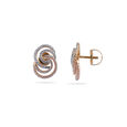 Diamond Entwined Circle Stud Earrings,,hi-res 2