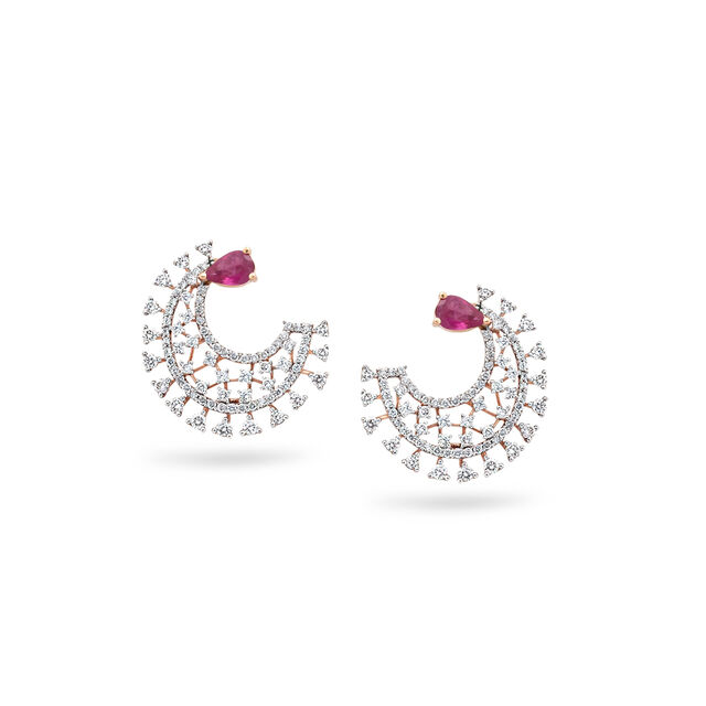 Stellar Crescendo Gold Earrings,,hi-res 