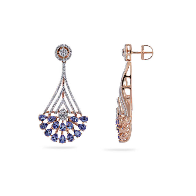 Fan of Midnight Elegance Earrings,,hi-res 2