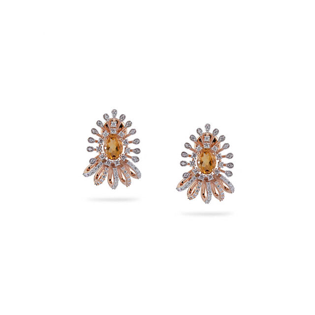 Radiant Sunburst Citrine Earrings,,hi-res 