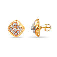 Luminous Grid Gold Studs 2