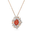 Red Blooms of Beauty Diamond & Gold Pendant,,hi-res 