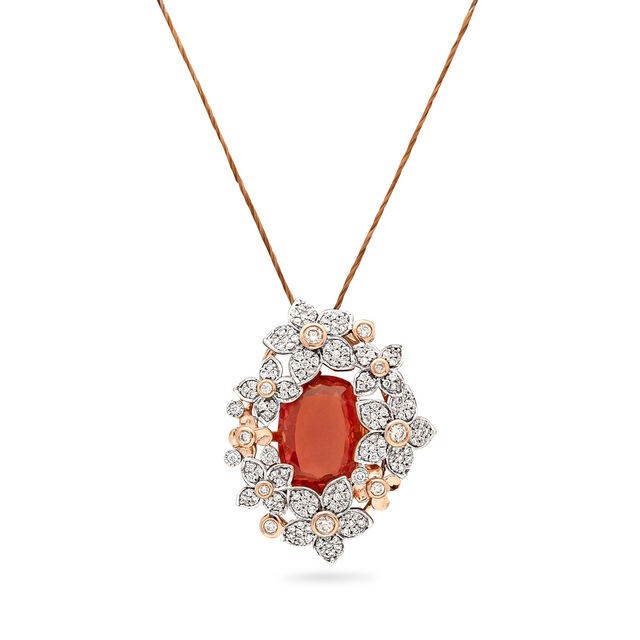 Red Blooms of Beauty Diamond & Gold Pendant,,hi-res 