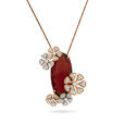 Youthful Maroon Blossom Diamond Pendant,,hi-res 