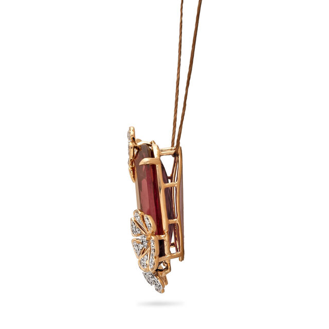 Youthful Maroon Blossom Diamond Pendant,,hi-res 2