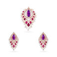Tanishq Gold Pendant and Earrings Set 