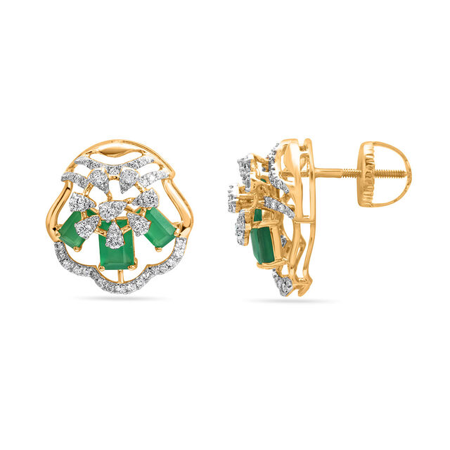 Deco Elegance Gold Studs 2