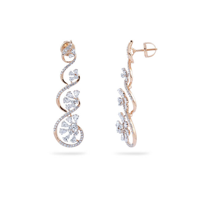 Vine Diamond Earrings 2