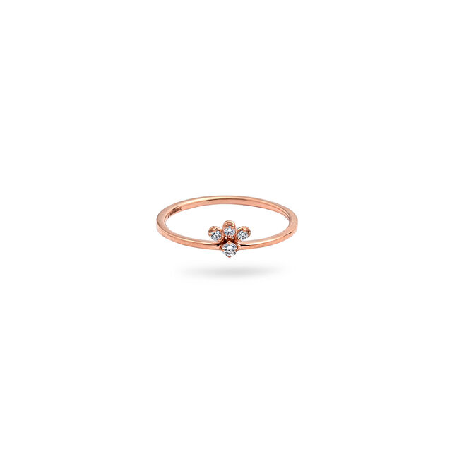 Dainty Rose Gold and Diamond Finger Ring,,hi-res 