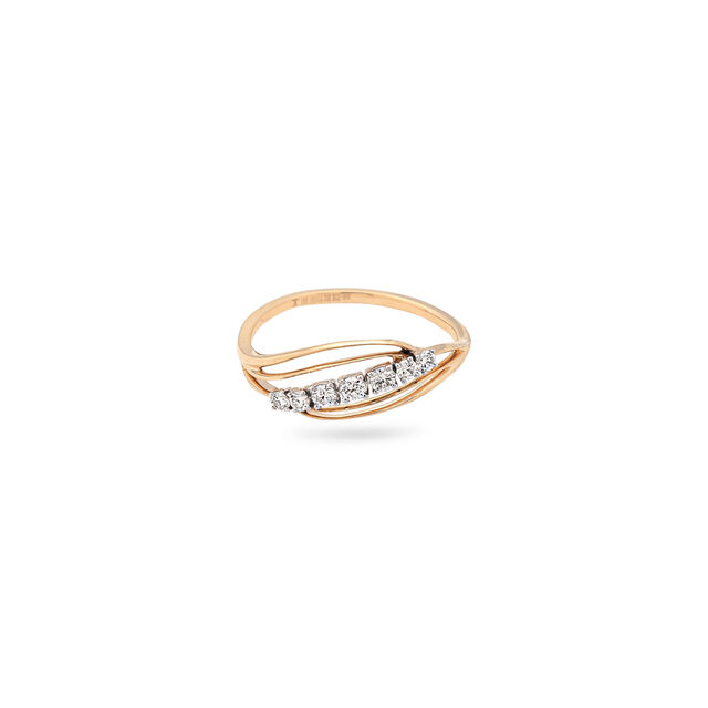 Graceful Leaf Inspired Diamond and Gold Ring,,hi-res 