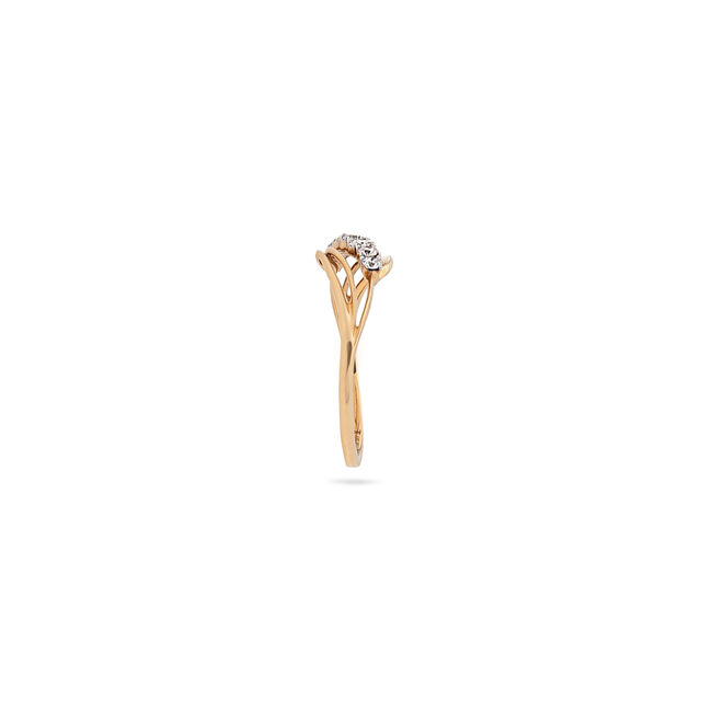 Graceful Leaf Inspired Diamond and Gold Ring,,hi-res 2