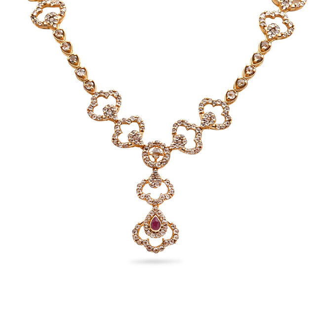 Floral Diamond Necklace,,hi-res