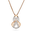 Curved Motif Diamond and Gold Pendant,,hi-res 