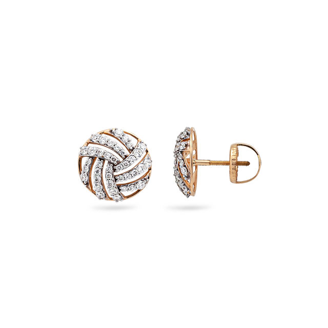 Sleek Circular Diamond Stud Earrings,,hi-res 2