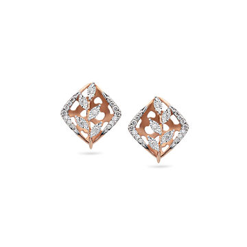 Springtime Rose Gold and Diamond Stuf Earrings