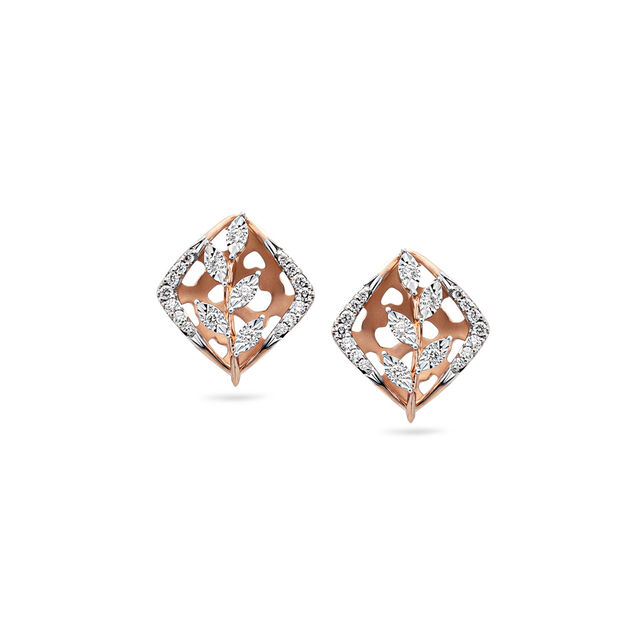 Springtime Rose Gold and Diamond Stuf Earrings,,hi-res 
