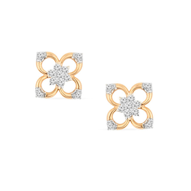Tanishq 18KT Diamond Pendant With Earring for Women 5