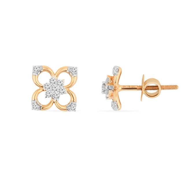 Tanishq 18KT Diamond Pendant With Earring for Women 6