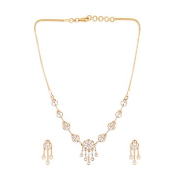 Tanishq 18KT Diamond Neckwear & Earring for Women